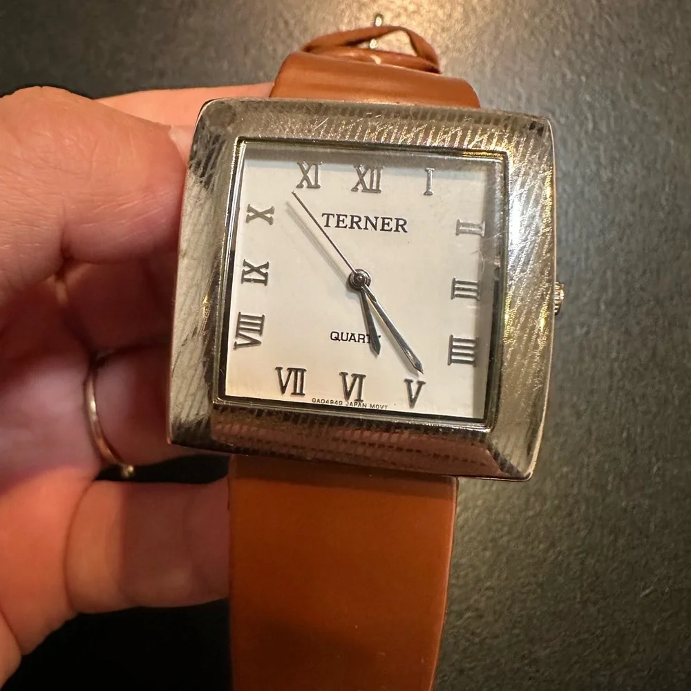 ✔️Bijoux Terner Brown & Black Stitch Watch Vintage Terner Bijoux Men main image 4